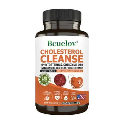 Produktbild von Cholesterol Cleanse (120 Kapseln) Nahrungsergänzungsmittel, Herz, Blutgefäße, Arterien, Cholesterin, Herzgesundheit, Blutfluss