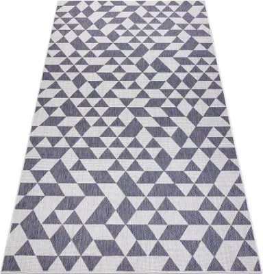 Zdjęcie produktu dla Dywan SZNURKOWY SIZAL SION Geometryczny, Trójkąty 22373 płaskie tkanie ecru / niebieski / róż wielokolorowy 140x190 cm