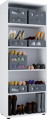 Produktbild von VCM XL Holz Großer Schuhschrank Schuhkommode Schuhregal Groß Vandol 5 Fächer Weiß