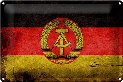 Produktbild von Blechschild Flagge DDR, 30 x 20 cm, Blechschilder Fahne Nationalität