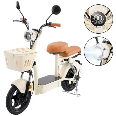 Produktbild von Y16 Hochwertiger Zweisitzer‑Elektroroller, 14‑Zoll All‑Terrain‑Reifen, 48V 20Ah, ergonomische hochelastische Doppelsitze, großer vorderer Gepäckkorb,