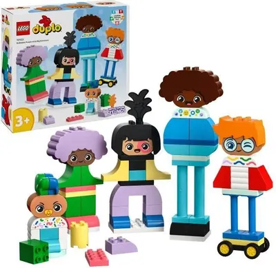 Image de LEGO DUPLO Ma Ville Personnages à Construire, 71 Briques, 5 Personnages, Différentes Émotions, Jouet Éducatif