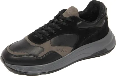 Produktbild von H2794 sneaker uomo HOGAN HYPERLIGHT Mann Leder/Wildleder Schuhe schwarz/grau