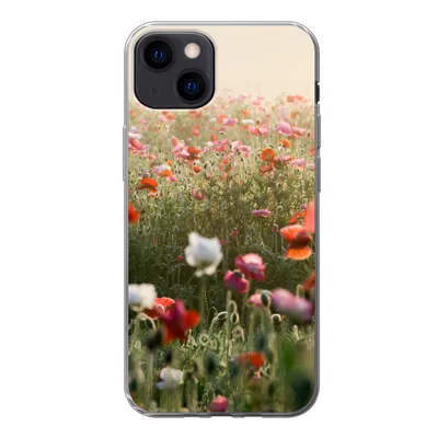 Produktbild von MuchoWow® Handyhülle Schutzhülle Hülle für iPhone 13 Mohn - Farben - Pastell Silikon Softcase Handy Hülle - Karteninhaber