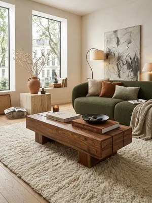 Produktbild von Couchtisch Massiv-Holz Sheesham 120cm breit Design Wohnzimmer-Tisch dunkel-braun Landhaus-Stil Beistelltisch