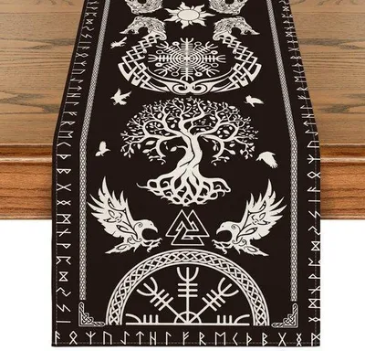 Immagine prodotto di Decorazione per la tavola delle feste, tovaglia nera, 40x240 cm