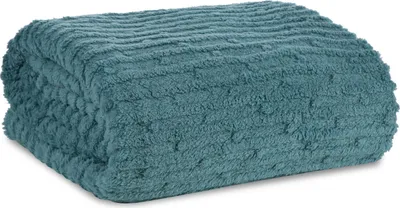 Produktbild von EUROFIRANY | Decke - 150 x 200 cm - mintfarbene Sofadecke - Streifen
