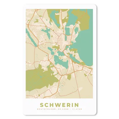 Produktbild von MuchoWow® Mauspad Mousepad Jahrgang - Stadtplan - Schwerin - Karte 18x27 cm - Mousepads - Maus Mat - Pad - Mausunterlage