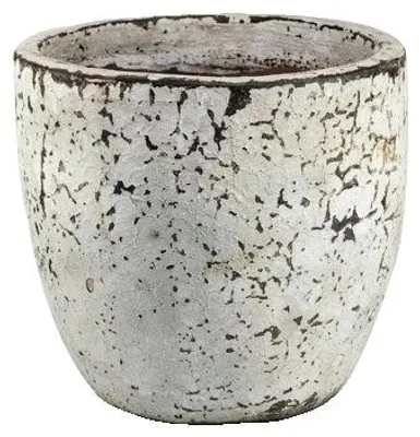 Obrázok produktu pre Kvetináč, vintage štýl, glazovaná keramika, špinavobiela, 29 x 29 cm