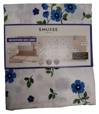Produktbild von Smukee Bettwäsche-Set 160x200 cm Blumenmuster Wendbar