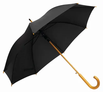 Produktbild von L-Merch - "Tango" Holzgriff Automatisch Stockschirm LT5560 (89 cm x 103 cm) (Schwarz)