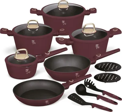 Obrázek produktu pro Berlinger Haus BH-8051, Smíšená sada, Bordeaux, Hliník, Titanium Pro, Bordeaux, 1,2 l