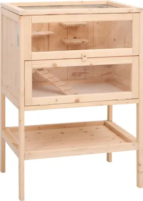 Obrázok produktu pre Klietka pre škrečka 55x40x80 cm masívne jedľové drevo