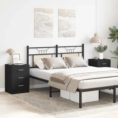 Obrázek produktu pro vidaXL Noční stolky 2 ks černé 38x35x56 cm odvozený výrobek ze dřeva