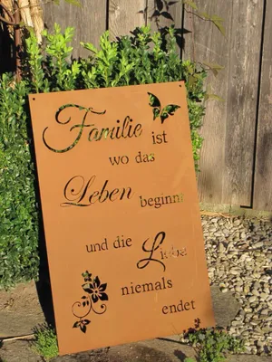 Produktbild von Edelrost Gedichttafel Familie-Leben-Liebe