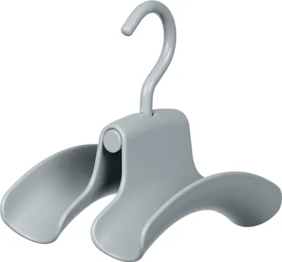 A single gray handbag hanger is shown against a white background.