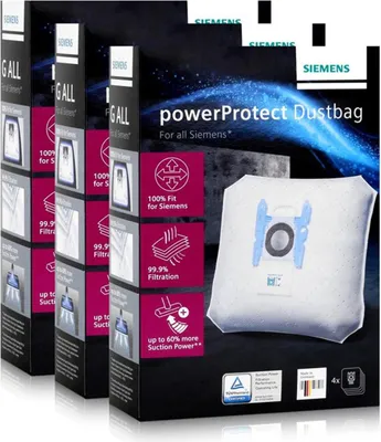 Produktbild von Siemens Staubsaugerbeutel powerProtect VZ41FGALL - Typ G ALL (3er Pack)