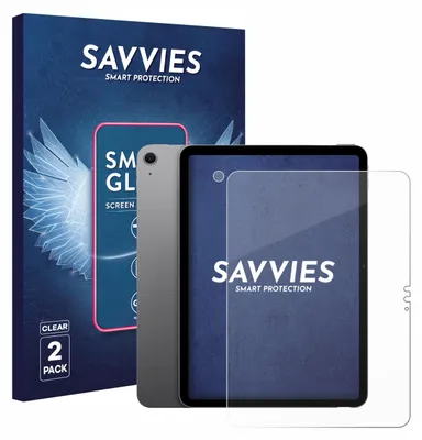Produktbild von 2x Savvies Schutzglas Folie für Apple iPad Air 11" M4 2026 (Display+Kamera) 9H Panzer Schutzfolie Glas Displayschutz klar transparent