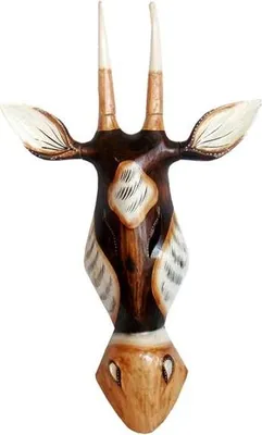 Produktbild von Maske Antilope 50 cm - mit Hörner 70 cm, Holz-Maske aus Bali, Wandmaske