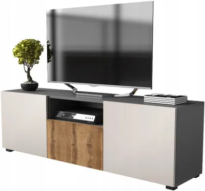 Produktbild von RTV-Sideboard 150 cm in Weiß, Schwarz, Grau, Kaschmir, Eiche Wotan