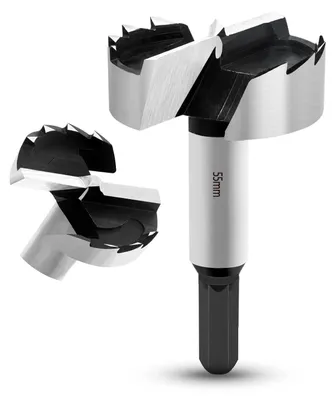 Image de Forets Forstner de 55 mm, adaptés au bois et aux plastiques, en alliage 41Cr4, avec emmanchement hexagonal de 10 mm