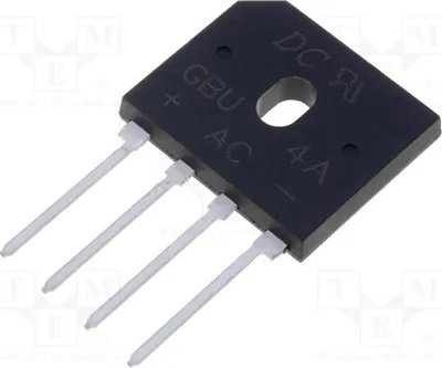 Obrázek produktu pro 3x Jednofázový usměrňovač Urmax: 50V, proud zkratu: 150A, proud: 4A, typ GBU, model GBU4A, jednofázový