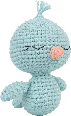 Produktbild von Häkelset Amigurumi Vogel Chip, ca. 11 cm, mit Füllwatte und Anleitung
