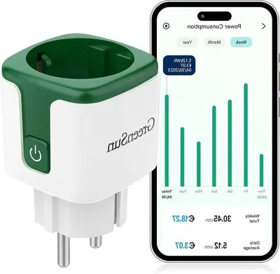 Immagine prodotto di Centralina per prese di corrente verde scuro con funzione timer e 16 A - Wi-Fi, Alexa, Google Home - Pezzo unico