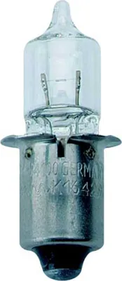 A close-up studio shot of a single halogen light bulb.