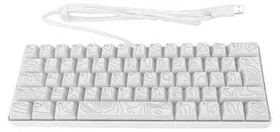 Obrázek produktu pro 61 klávesová RGB herní klávesnice 60 % mechanická RGB podsvícená ergonomická kabelová klávesnice bílá