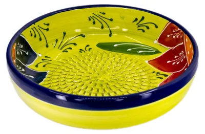 Produktbild von Kaladia Keramikschüsseln klein Grün & Blumen - ideal um allerlei Zutaten direkt in der Schüssel zu reiben -  Spain