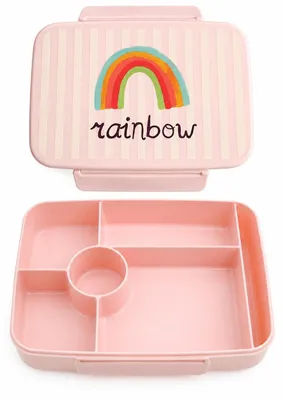 Produktbild von RICE Lunchbox Rainbow rosa Brotdose mit 6 Fächern BPA-frei