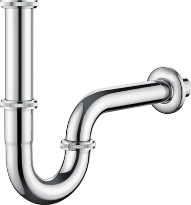 Produktbild von Auralum Siphon Universal Edelstahl Röhrensiphon/Siphon Waschbecken, 1 1/4" x 32 mm, Abflussgarnitur passgenau, Röhrensiphon Geruchsverschluss