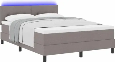 Obrázok produktu pre Posteľ s pružinovým rámom s LED Sivohnedá 160 x 200 cm látka