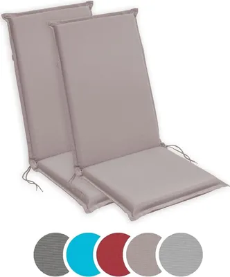 Produktbild von sleepling - 2er Set Hochlehner Auflage, Gartenstuhlauflage, 120 x 50 cm, 6 cm dick, taupe