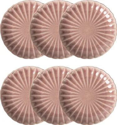 Produktbild von HOMLA 6er-Set Teller MELIDA Dessertteller rosa 21cm Homla