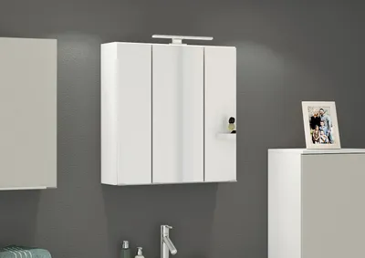 Obrázek produktu pro Spiegelschrank >Garda< in Weiß - 60x66x20cm (BxHxT)