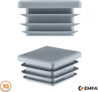 Produktbild von Lamellenstopfen für Vierkantrohr 18x18 mm Grau 10 Stück Lamellenstopfen quadratisch Rohrstopfen vierkant Endkappen