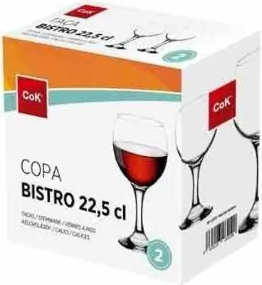 Zdjęcie produktu dla Zestaw Kieliszków Do Wina Bistro 220 Ml, 2 Sztuki, Szkło