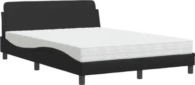 Image de vidaXL Lit avec matelas "Dover" noir 140x200 cm simili-cuir