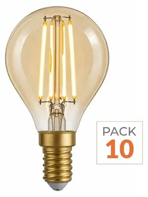 Produktbild von LED-Glühbirne E14, Filament, 4W, Form G45 - 10er-Pack - Warmweiß, 2300K - 3500K