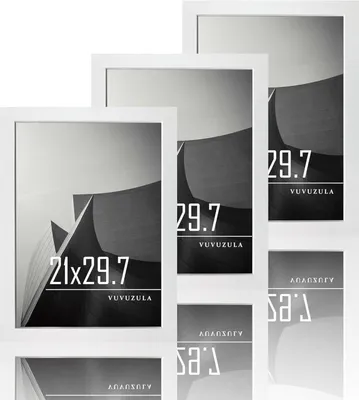 Produktbild von Bilderrahmen A4 Weiß Holz Fotorahmen 21x30cm DIN A4 Rahmen 3er Set