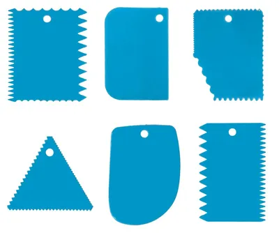 Produktbild von Tortenschaber Teigschaber Tortenglätter - 6 Stück - PP-Kunststoff - Blau - Mit Aufhängeöse