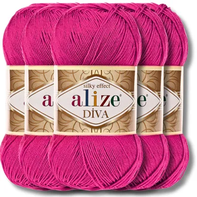 Produktbild von Alize 5x 100g Diva Wolle, Uni, Häkeln, Stricken (149)