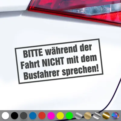 Produktbild von PantherPixel Busfahrer Aufkleber Während Der Fahrt Nicht Sprechen Sticker Auto Geschenkidee Farbe Dunkelgrau
