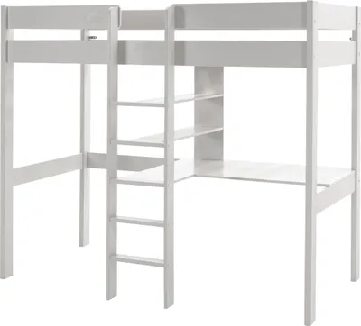 Produktbild von Hochbett Lena mit Schreibtisch - weiß