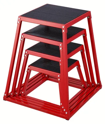 Produktbild von Plyobox – Plyometrische Sprungbox – Fitnessbox – Sprungbrett – Trainingsbox – Stahlset, 30,48–76,2 cm