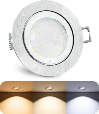 Produktbild von SSC-LUXon RW-2 LED Einbauspot dimmbar flach IP44 - 3 Lichtfarben einstellbar - rund Alu 230V für Bad 6 Watt