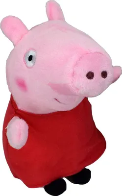 A plush toy of a pig character, likely from a children's show, is shown against a white background.