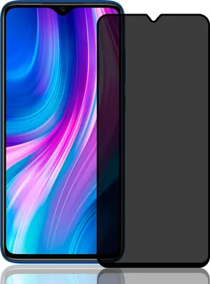 A smartphone with a privacy screen protector applied.